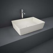 Lavabo da Appoggio Moderno Rettangolare - Greige Opaco - 500mm x 360mm (Senza Fori per Rubinetteria) - Hudson Reed x RAK Feeling