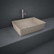 Lavabo da Appoggio Moderno Rettangolare - Cappuccino Opaco - 500mm x 360mm (Senza Fori per Rubinetteria) - Hudson Reed x RAK Feeling