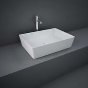 Lavabo da Appoggio Moderno Rettangolare - 500mm x 360mm (Senza Fori per Rubinetteria) - Scelta di Finiture - Hudson Reed x RAK Feeling
