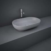 Lavabo da Appoggio Moderno Ovale - Grigio Opaco - 550mm x 350mm (Senza Fori per Rubinetteria) - Hudson Reed x RAK Feeling