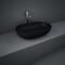 Lavabo da Appoggio Moderno Ovale - Nero Opaco - 550mm x 350mm (Senza Fori per Rubinetteria) - Hudson Reed x RAK Feeling
