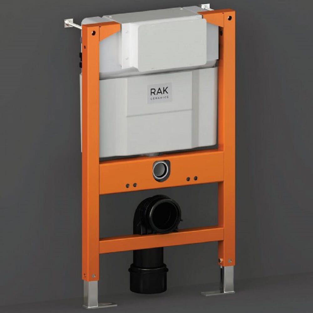 Cassetta di Scarico Incassata con Telaio in Metallo Basso per Sanitari Sospesi -  Scelta di Placche di Comando - Hudson Reed x RAK Ecofix