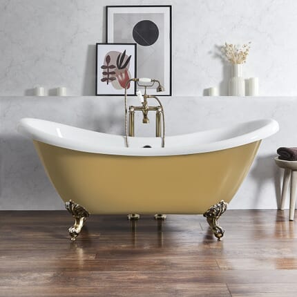 Vasca da Bagno Tradizionale Freestanding a Doppia Estremità - - 1750 mm x 730 mm - Scelta della Finitura della Vasca e dei Piedini - Legend