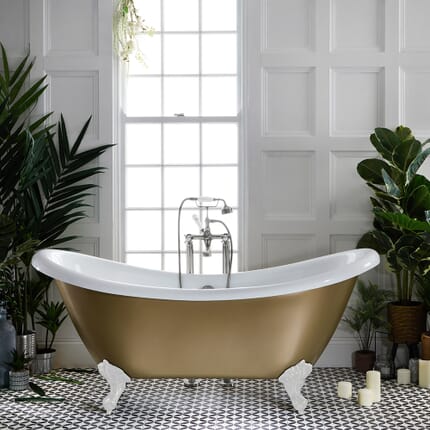 Vasca da Bagno Freestanding a Doppia Estremità Tradizionale - 1750mm x 730mm - Scelta di Finiture Metallizzate e Piedini - Legend