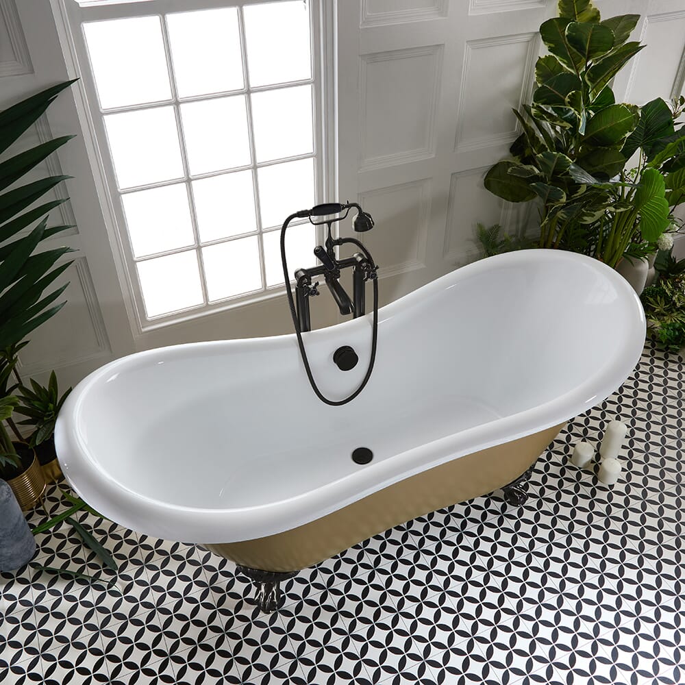 Vasca da Bagno Freestanding a Doppia Estremità Tradizionale - 1750mm x 730mm - Scelta di Finiture Metallizzate e Piedini - Legend