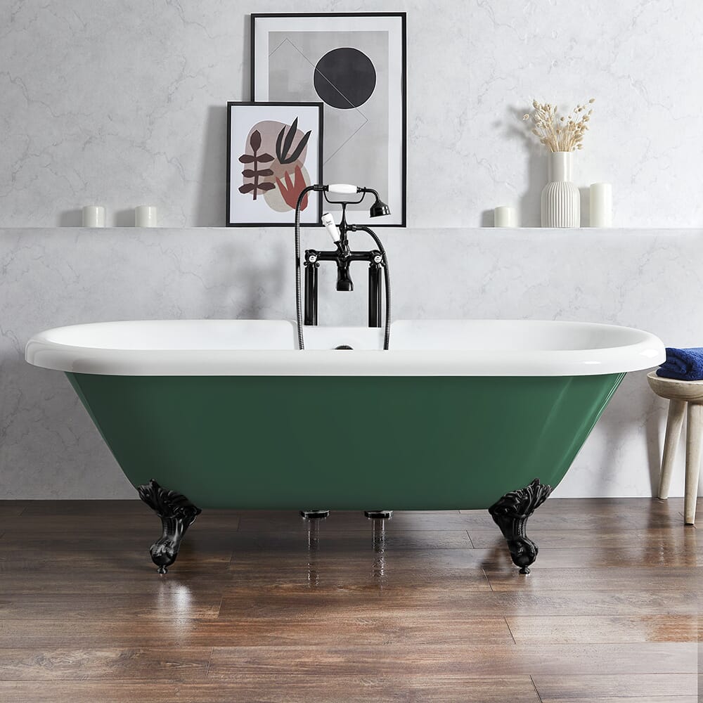 Vasca da Bagno Tradizionale Freestanding con Bordo Arrotondato -- 1795 mm x 785 mm - Scelta della Finitura della Vasca e dei Piedini - Legend
