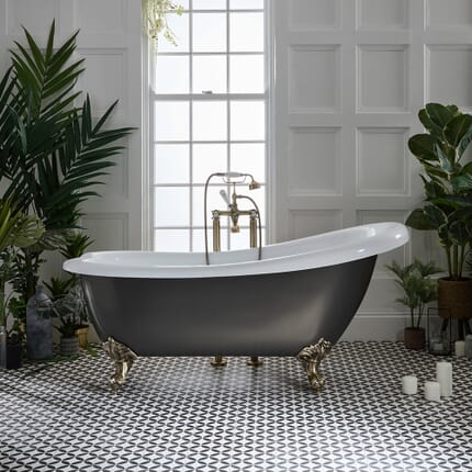 Vasca da Bagno Freestanding Tradizionale - 1710mm x 740mm - Scelta di Finiture Metallizzate e Piedini - Legend