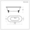 Vasca da Bagno Freestanding Tradizionale Bianca - 1730 x 780mm - Diversi Piedini Disponibili - Richmond