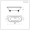 Vasca da Bagno Tradizionale Freestanding Bianca a Parete - 1685x780mm - Diversi Piedini Disponibili - Richmond