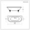 Vasca da Bagno Tradizionale Freestanding Bianca a Parete - 1685x780mm - Diversi Piedini Disponibili - Richmond