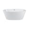 Vasca da Bagno Centro Stanza Ovale Moderna – Bianca - 1595mm x 740mm – Scelta di Finiture per il Troppopieno – Ashbury