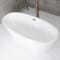 Vasca da Bagno Centro Stanza Ovale Moderna – Bianca - 1595mm x 740mm – Scelta di Finiture per il Troppopieno – Ashbury