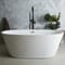 Vasca da Bagno Centro Stanza Ovale Moderna – Bianca - 1595mm x 740mm – Scelta di Finiture per il Troppopieno – Ashbury