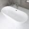 Vasca da Bagno Centro Stanza Ovale Moderna - Bianca - 1695mm x 750mm - Scelta di Finiture per il Troppopieno - Otterton