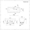 Vasca da Bagno Centro Stanza Quadrata Moderna - Bianca – 1615mm x 720mm – Scelta di Finitura Troppopieno – Sandford