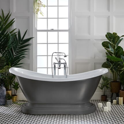 Vasca da Bagno Tradizionale Freestanding a Doppia Estremità - 1750mm x 730mm - Scelta di Finiture Metallizzate - Ryther