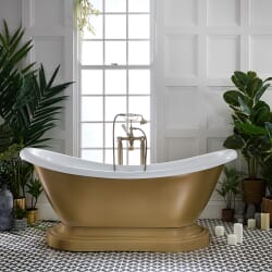 Vasca da Bagno Tradizionale Freestanding a Doppia Estremità - 1750mm x 730mm - Scelta di Finiture Metallizzate - Ryther