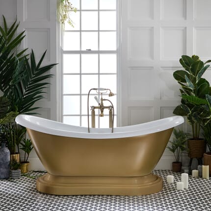 Vasca da Bagno Tradizionale Freestanding a Doppia Estremità - 1750mm x 730mm - Scelta di Finiture Metallizzate - Ryther