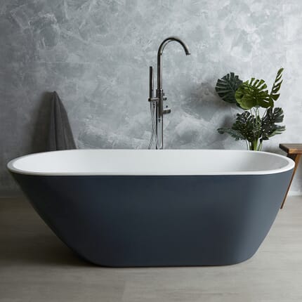 Vasca Centro Stanza Moderna Ovale Colore Grigio Pietra - 1670mm x 730mm - Witton