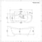 Vasca da Bagno Centro Stanza Tradizionale 1750mm x 730mm Colore Grigio Pietra Opaco – Elton