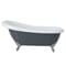 Vasca da Bagno Tradizionale Freestanding in Grigio Pietra - 1710mm x 740mm - Scelta della Finitura dei Piedini - Elton