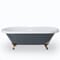 Vasca da Bagno Tradizionale Centro Stanza con Schienale Alto e Piedini Oro Spazzolato – 1795mm x 785mm – Grigio Pietra – Elton