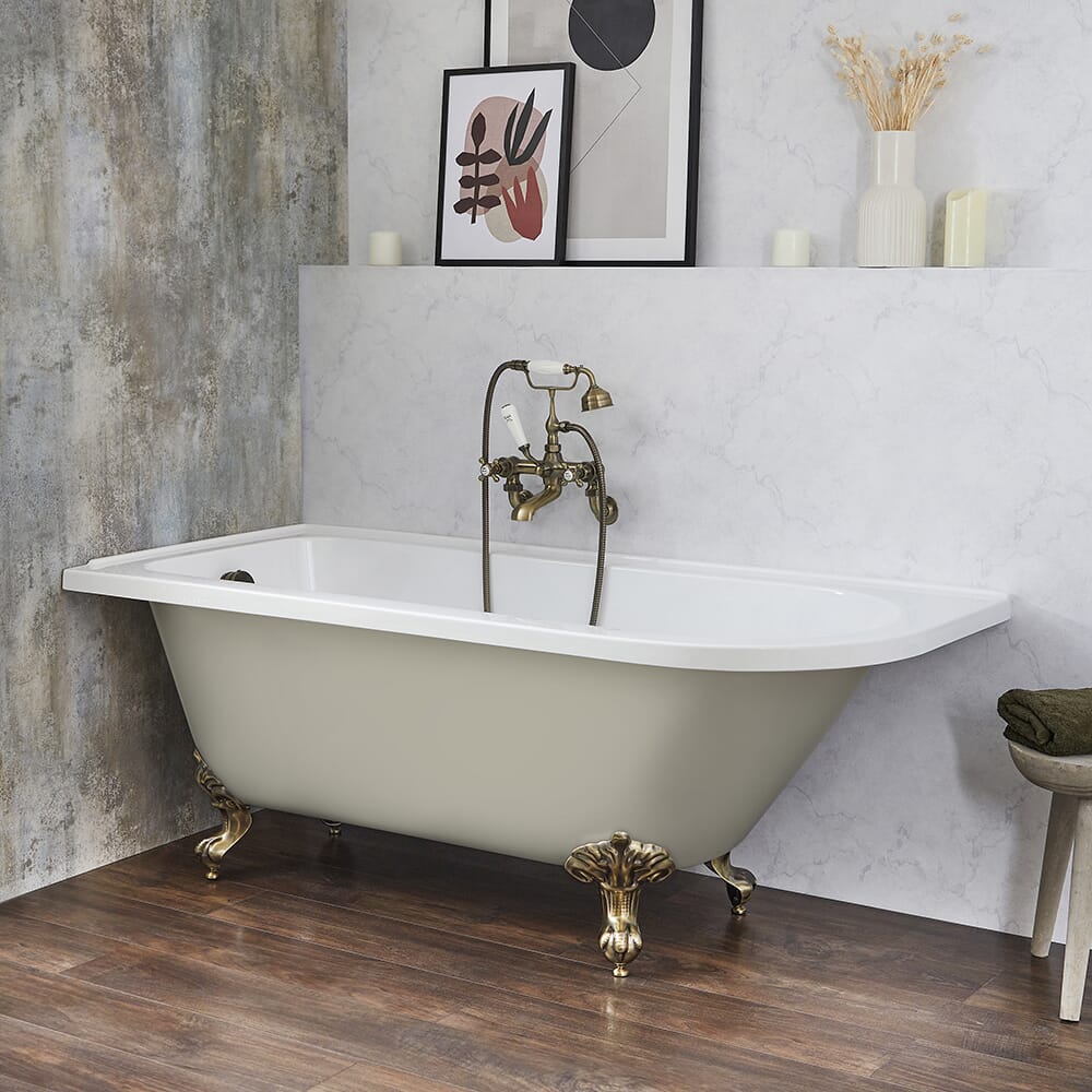 Vasca da Bagno ad Angolo Tradizionale Freestanding - 1685 mm x 750 mm - Scelta della Finitura della Vasca e dei Piedini e Opzioni con Design a Sinistra/Destra - Legend