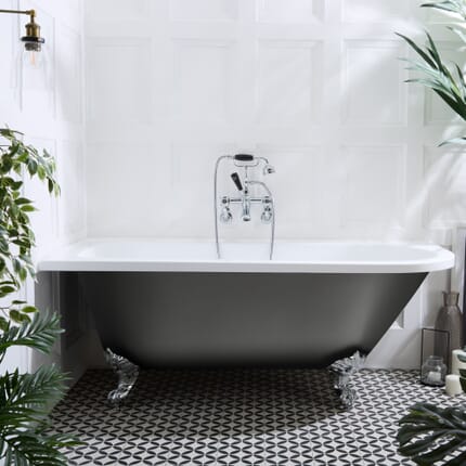 Vasca da Bagno Tradizionale Freestanding ad Angolo -  1685mm x 750mm - Scelta di Finiture Metallizzate e Piedini - Opzioni Sinistra / Destra- Legend