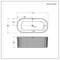 Vasca da Bagno Freestanding Moderna a Doppia Estremità con Bordo Scanalato - 1700mm x 800mm - Scelta di Finiture per Troppopieno - Florence