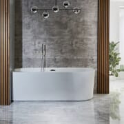 Vasca da Bagno Angolare Scanalata Moderna - 1700mm x 800mm - Scelta di Finiture per Troppopieno e Opzione Destra/Sinistra - Florence