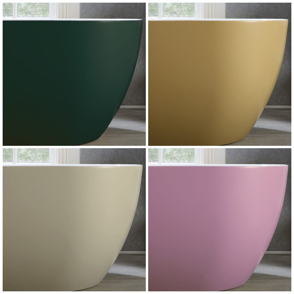 Vasca da Bagno Freestanding Moderna Ovale a Doppia Estremità - Disponibile in Diverse Finiture e Dimensioni - Otterton