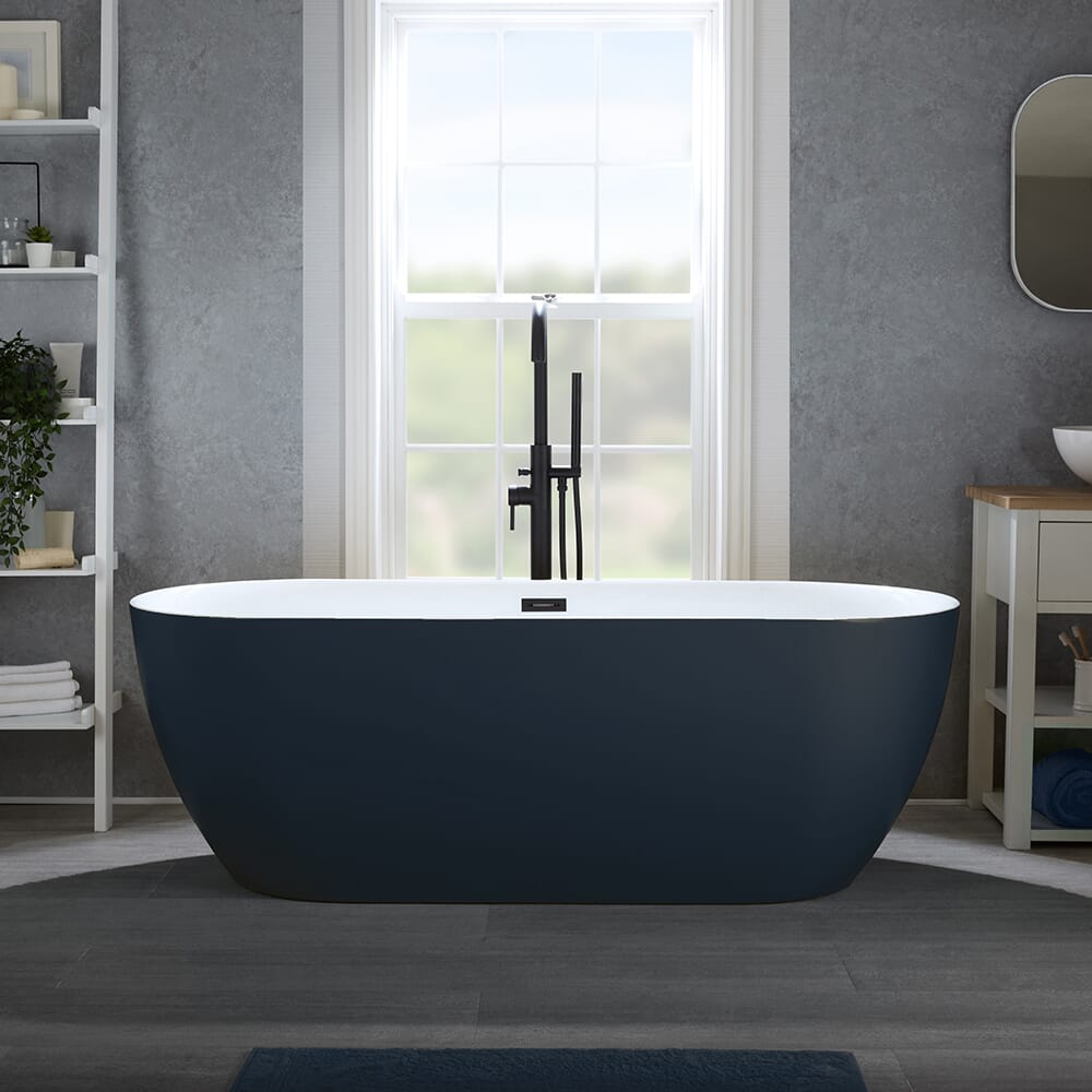 Vasca da Bagno Freestanding Moderna Ovale a Doppia Estremità - Disponibile in Diverse Finiture e Dimensioni - Otterton