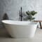 Vasca da Bagno Moderna Bianca Freestanding - Scelta di Dimensioni e Finitura del Troppopieno - Otterton