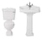 Set Bagno Completo di Lavabo Monoforo su Colonna in Stile Classico Completo di Sanitario e Cassetta in Ceramica Bianca e Copriwater - Regent