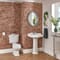 Set Bagno Completo di Lavabo Monoforo su Colonna in Stile Classico Completo di Sanitario e Cassetta in Ceramica Bianca e Copriwater - Regent