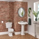Set Bagno Tradizionale con Lavabo su Colonna a 2 Fori, Sanitario con Cassetta e Copriwater - Windsor
