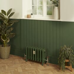 Radiatore Tradizionale in Ghisa a 4 Colonne - Alto 357mm - Finitura Verde Duck Green di Farrow & Ball - Isabel