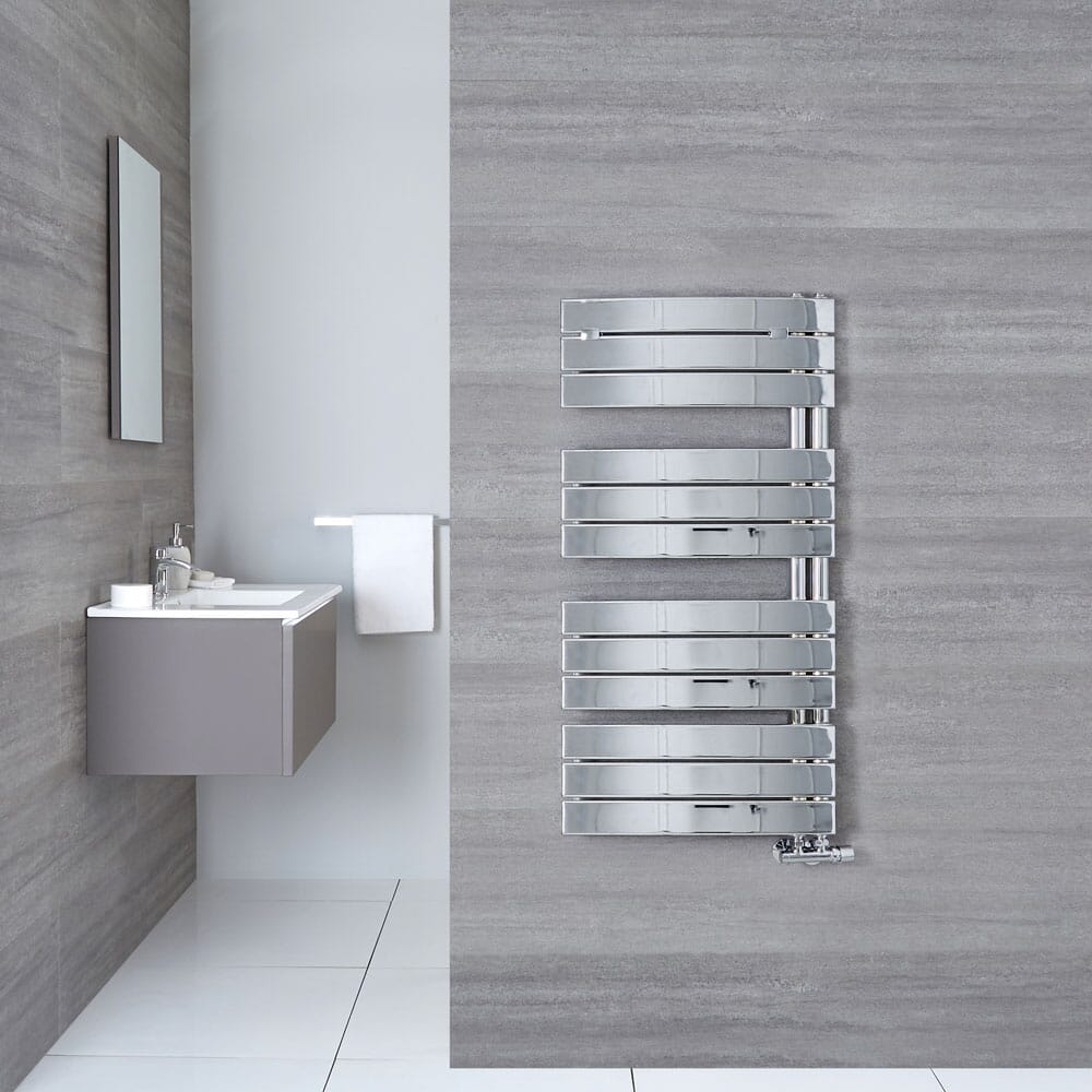 Scaldasalviette Curvo Moderno - Cromato - 1080mm x 550mm - Elgin