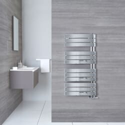 Scaldasalviette Curvo Moderno - Cromato - 1080mm x 550mm - Elgin