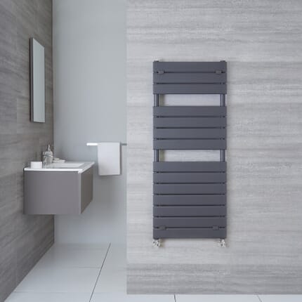 Scaldasalviette di Design Antracite con Pannelli Piatti - 1213 x 500mm - Lustro