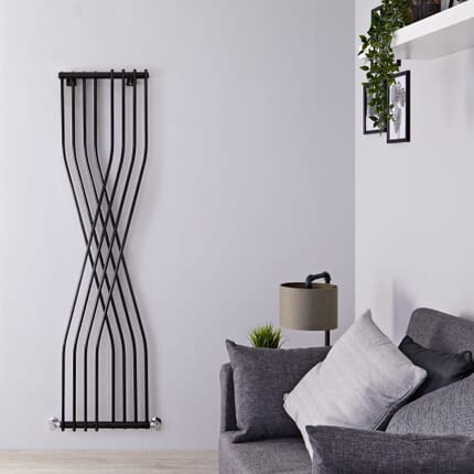 Radiatore di Design Verticale in Acciaio - Nero - 925 Watt - 1775mm x 450mm - Xcite