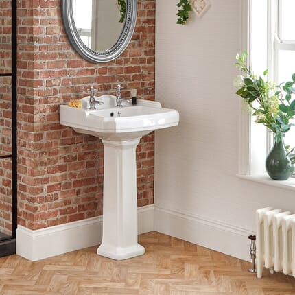 Lavabo su Colonna 590mm a 2 Fori - Regent