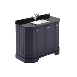 Mobile da Bagno Tradizionale Angolare con Piano in Marmo Nero 1020mm - Scelta della Finitura e del Lavabo - Old London