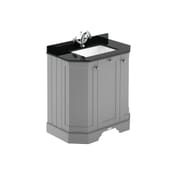 Mobile da Bagno Tradizionale Angolare con Piano in Marmo Nero 770mm - Scelta della Finitura e del Lavabo - Old London