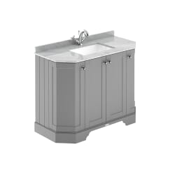 Mobile da Bagno Tradizionale Angolare con Piano in Marmo Grigio 1020mm - Scelta della Finitura e del Lavabo - Old London