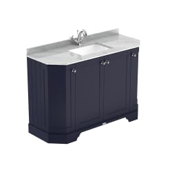 Mobile da Bagno Tradizionale Angolare con Piano in Marmo Grigio 1220mm - Scelta della Finitura e del Lavabo - Old London
