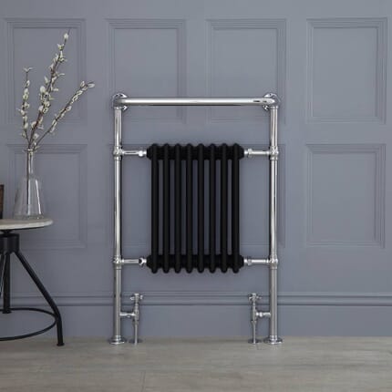 Scaldasalviette di Design Tradizionale - Termoarredo Bagno Nero - 960 x 675mm -  680W- Elizabeth