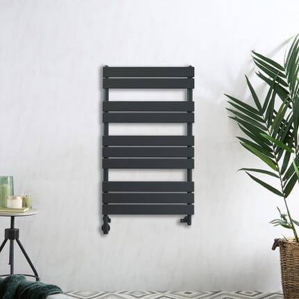 Scaldasalviette Misto Antracite  - 975mm x 600mm - incl. 600 Watt Elemento Riscaldante e Valvole - Lustro