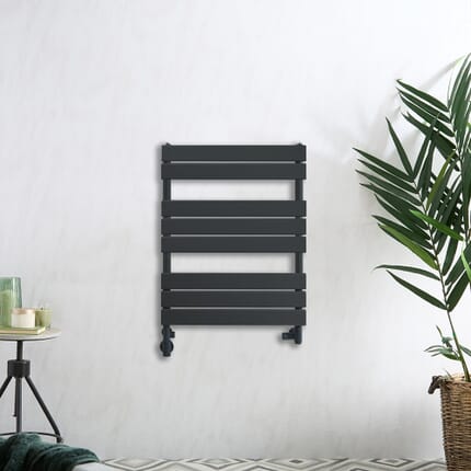 Scaldasalviette Misto Antracite  - 825mm x 600mm - incl. 600 Watt Elemento Riscaldante e Valvole - Lustro