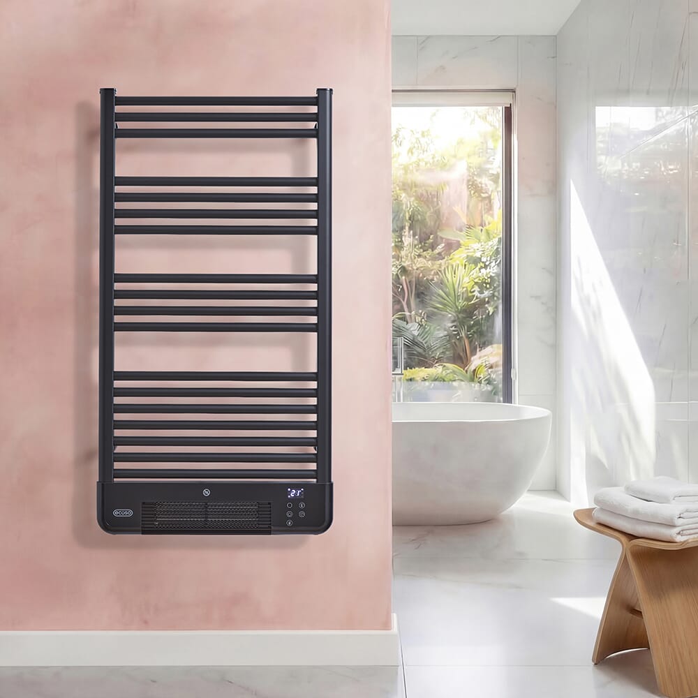 ECOSO Liora - Scaldasalviette Elettrico Smart con Termoventilatore  - Scelta di Misure e Finiture